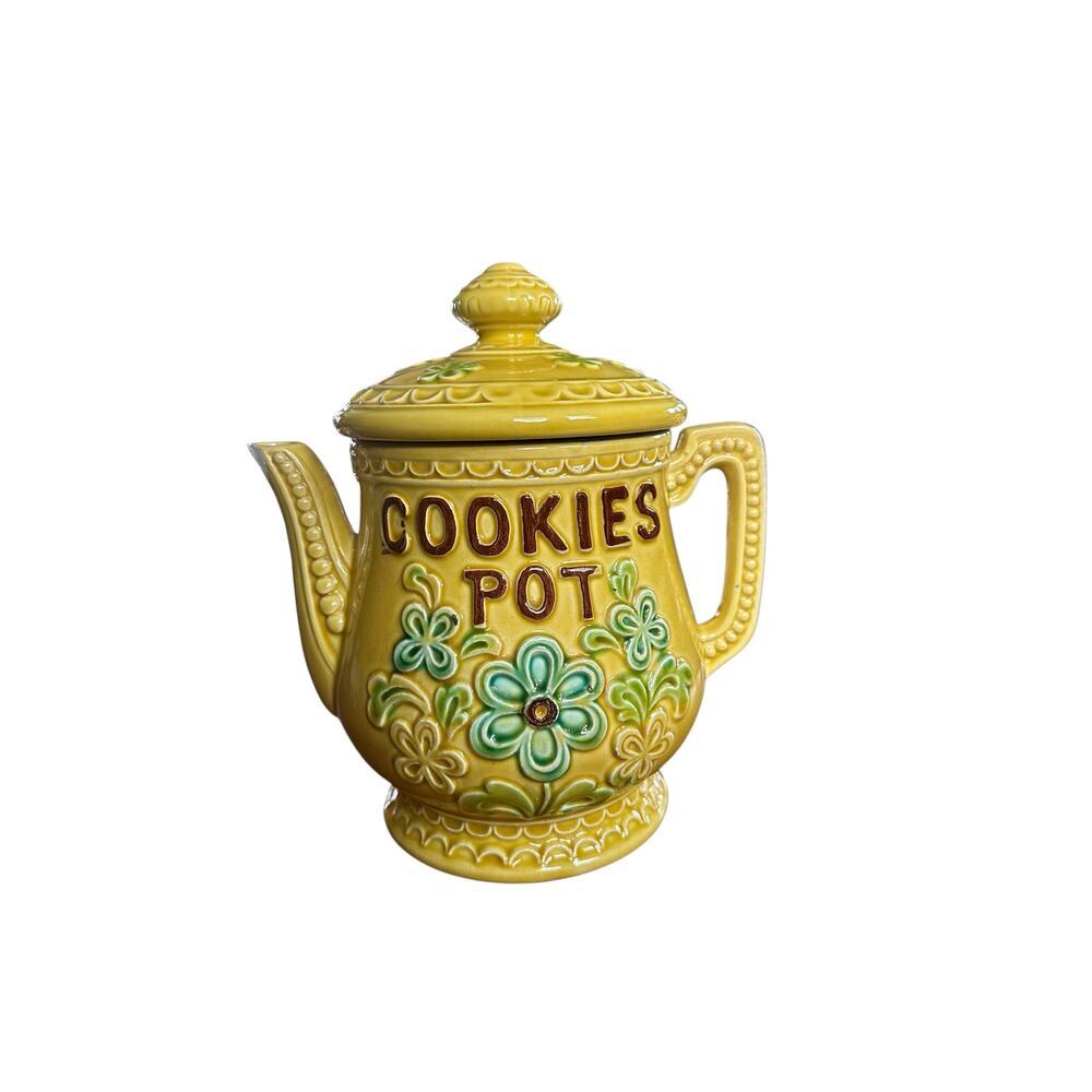Vintage ceramic “cookies pot” teapot cookie jar Japan